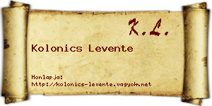 Kolonics Levente névjegykártya