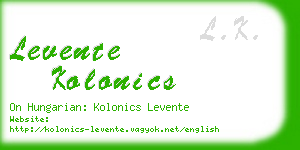 levente kolonics business card